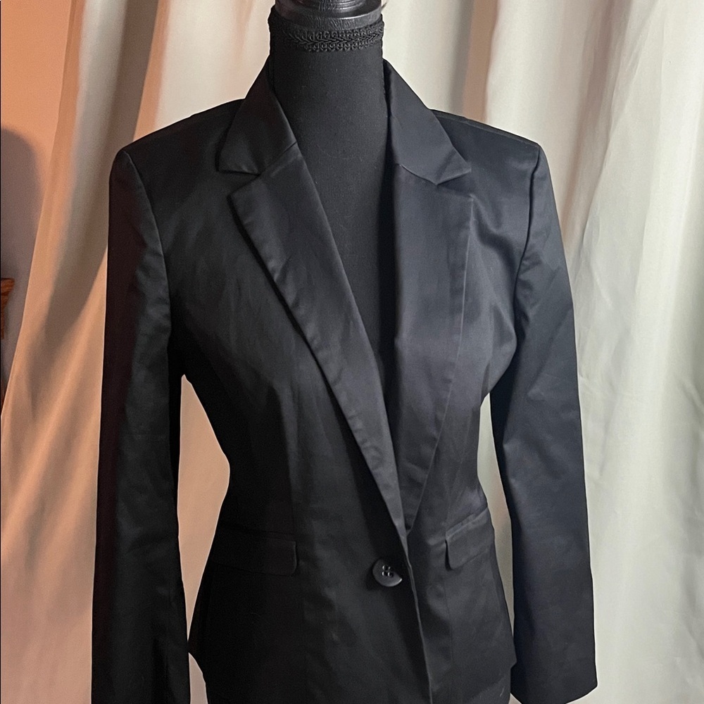 Club Monaco Classic One Button Black Women's Blazer